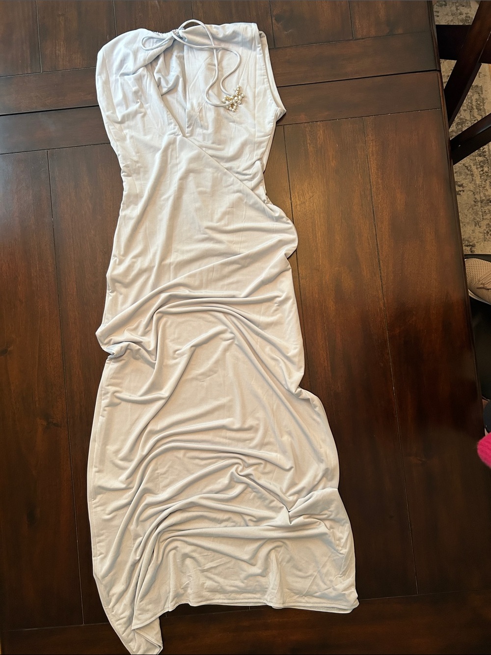 Meshki V-Neck Maxi tDress in Light Blue